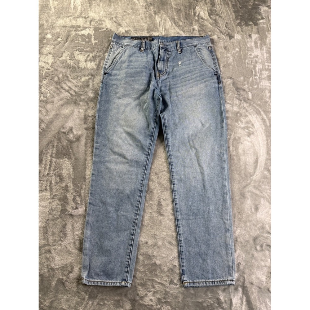 Armani Exchange Relaxed Tapered Men's Jeans‎ Size 33 Blue Distressed Details